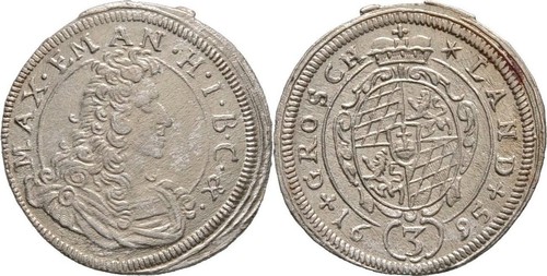 Bayern münchen kreuzer 1695 - bayern, 3