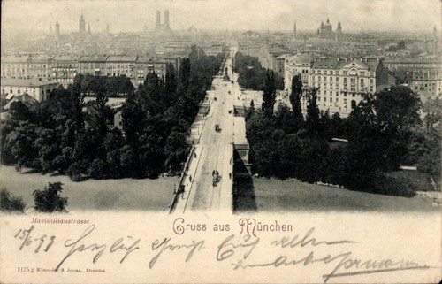 München maximilianstrasse - ak, münchen,