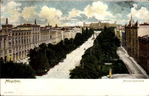 München maximilianstraße - ak, münchen,